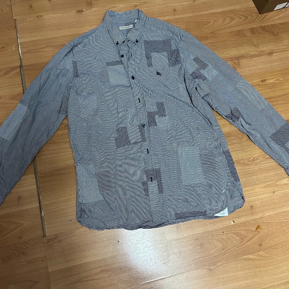 Burberry Checkered Print Button Front Long Sleeve… - image 1